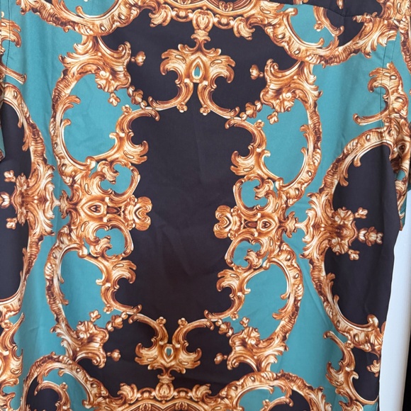 Fashion Nova Men Green Abstract Woven Shirt SZ L. - Picture 9 of 10